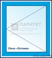Одностворчатое правое поворотное окно Оптима